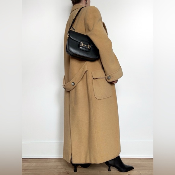 Vintage Camel Hair Coat Neimans Marcus Maxi Coat Tan Long 80s 90s Classic - Picture 2 of 14